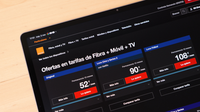 Nueva interfaz de Orange TV mostrando un partido de fútbol de LaLiga con la mejora de calidad a 1080p y 50 frames por segundo activada