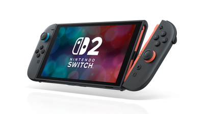 Imagen conceptual de la Nintendo Switch 2 con un cartucho tarjeta llave en su interior