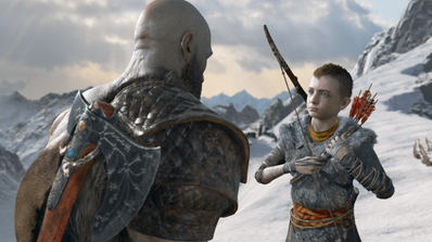 Kratos y Atreus en una escena del videojuego God of War que se estrena en Prime Video