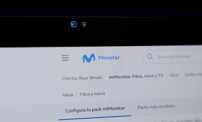 Captura de la página web oficial de Movistar España, mostrando el área de soporte técnico para routers y fibra óptica