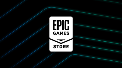 Logo de la Epic Games Store sobre un fondo oscuro, promocionando su campaña de juegos gratuitos semanales