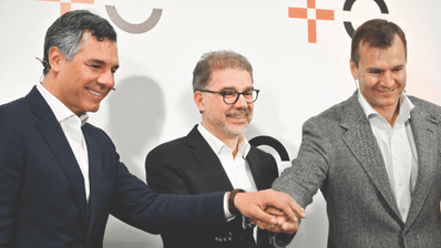 Equipo directivo de Orange y MásMóvil en el anuncio de la creación de la 'joint venture' MasOrange en 2022