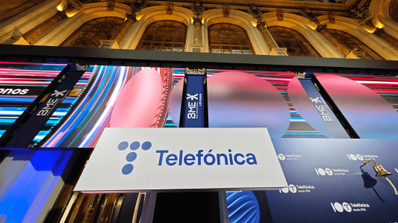 Stand de Telefónica en la Bolsa