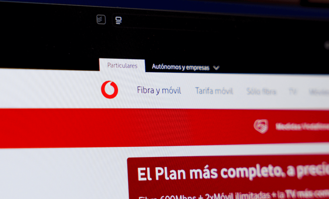 Captura de imagen de la web de Vodafone