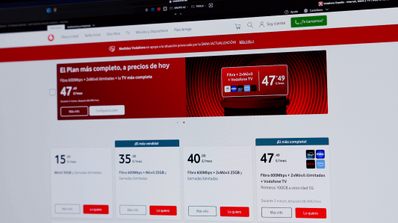 Imagen de la página web de Vodafone