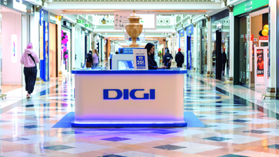 Stand de Digi en un centro comercial