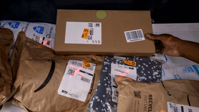 Paquetes de Amazon preparados para reparto