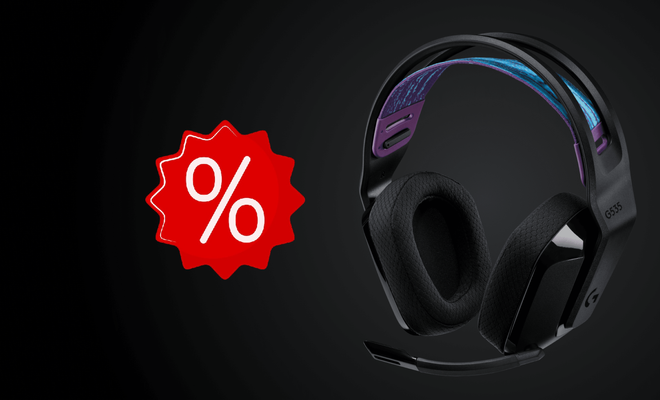 Imagen de los Logitech G535 con un logo de oferta