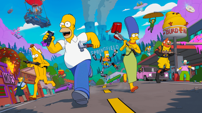 Artwork principal de Los Simpson con Fortnite