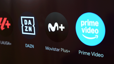 logo de Movistar Plus+ en una TV