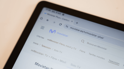 La web de Movistar en un tablet