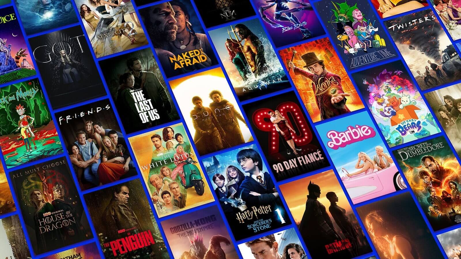 Mosaico de series y películas de Warner Bros.