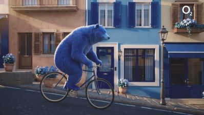 Oso de O2 en bicicleta