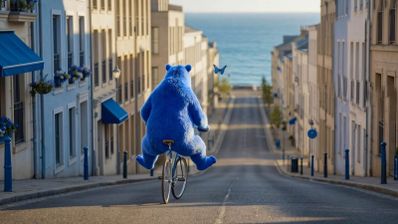 El oso azul de la operadora O2