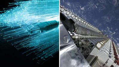 fibra óptica satélites starlink