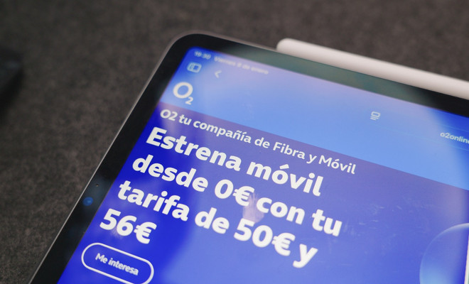 Imagen de una tablet de O2