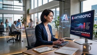 Una persona mirando el gráfico de Anthropic