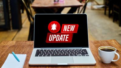 Actualización disponible en un portátil