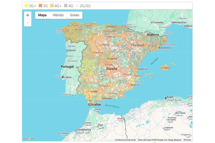 mapa de cobertura de Orange