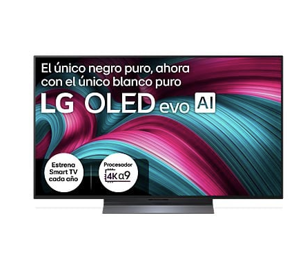 Televisor LG-OLED65C55LA con tecnología OLED evo y procesador 4K α9 con inteligencia artificial.