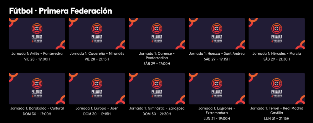 Calendario de encuentros