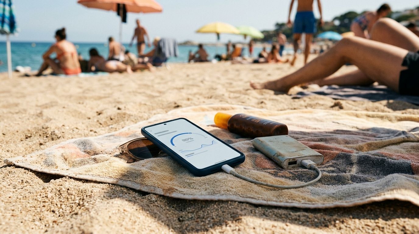 Móvil con porcentaje usado de datos móviles