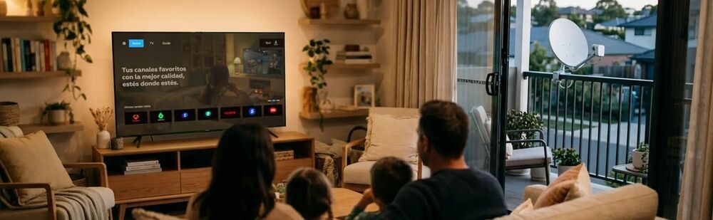 Familia usando Astra TV