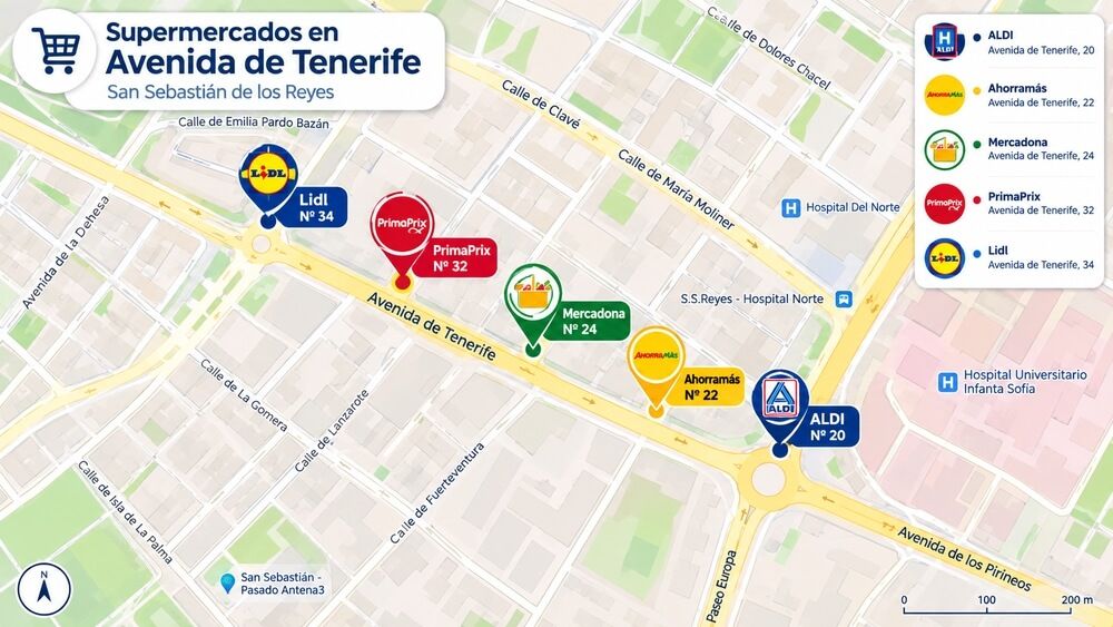 Mapa San Sebastián de los Reyes tiendas