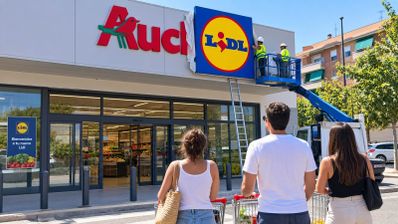 Un cambio de logo de Auchan a Lidl