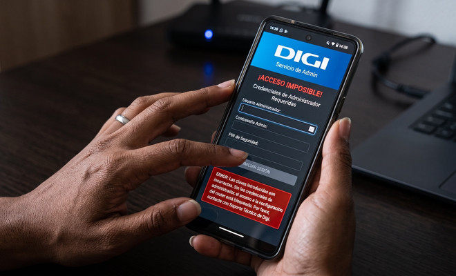Error de clave admin en Digi