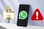 Montaje ilustrativo con el logotipo de WhatsApp, un icono de alerta y el emblema del proyecto File Notification Attacks.