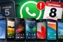 Composición de varios teléfonos móviles antiguos con el logo de WhatsApp, un aviso de alerta y un calendario marcando el 8 de septiembre.