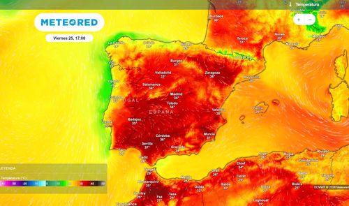 Mapa de calor en España para esta semana