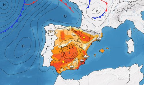 Mapa barométrico del fin de semana
