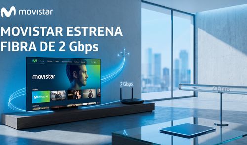 Imagen que muestra la fibra de 2 Gbps de Movistar