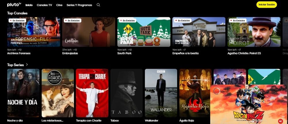 Top de los canales de Pluto TV