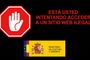 Mensaje alertando de que la web está bloqueada