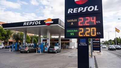 Precio de la gasolina en una gasolinera de España