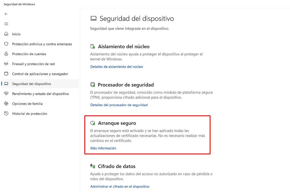 Arranque seguro en Windows