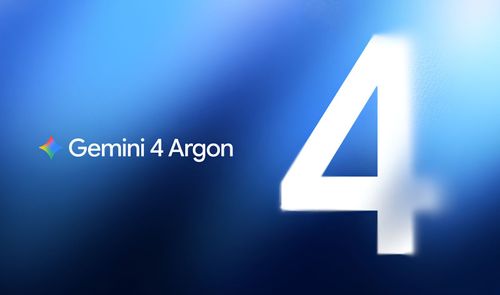 Logotipo de Gemini 4 Argon sobre un fondo degradado en tonos azules con un número cuatro de gran tamaño.