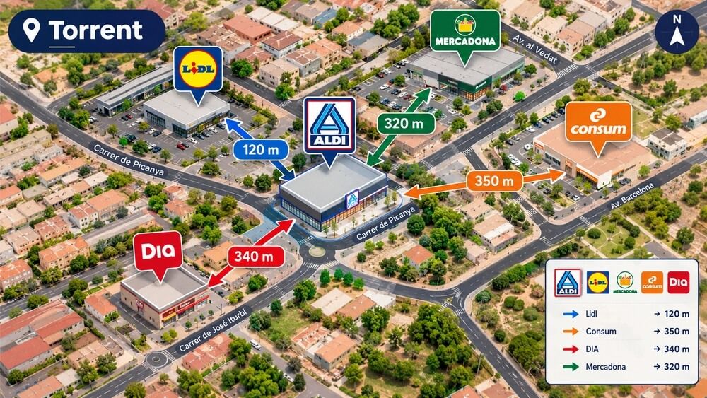 Nuevo Aldi situado en Calle Picanya 51 de Torrent