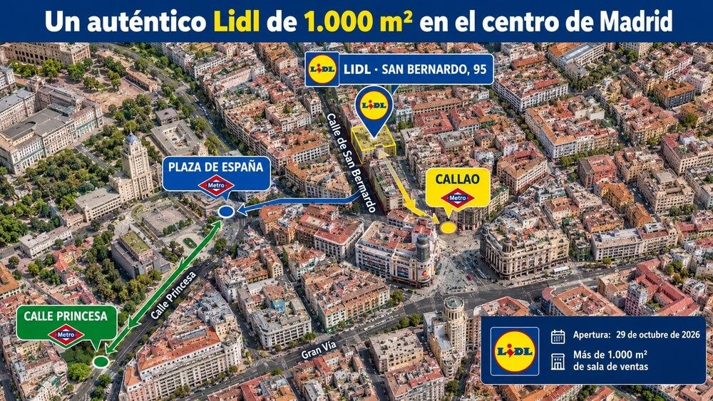 Localización nuevo Lidl San Bernardo 95 en Madrid