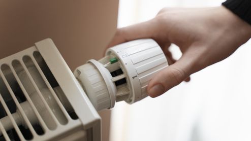 Radiador regulando la temperatura