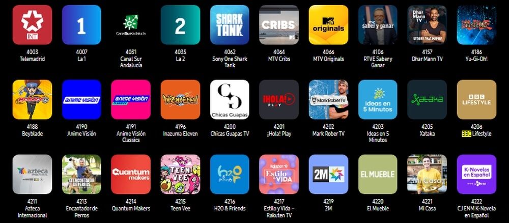Canales de entretenimiento de Samsung TV Plus