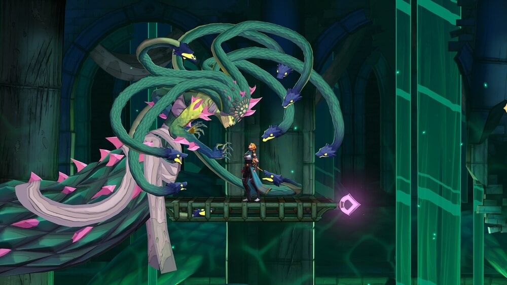 Un combate en el juego Castlevania: Belmont’s Curse
