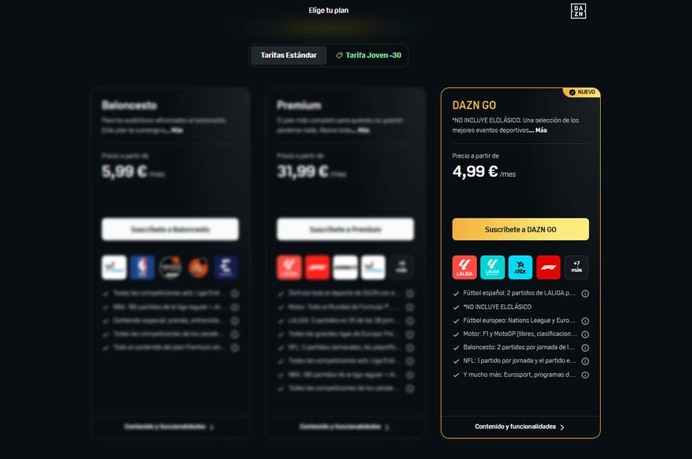 plan de DAZN GO