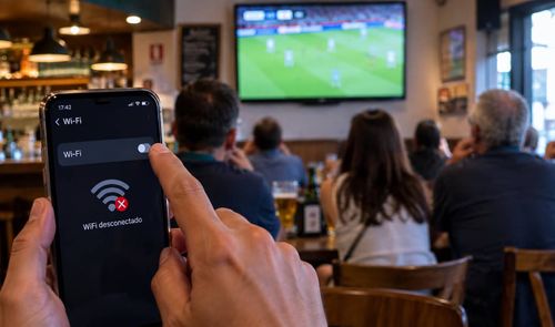 Bloqueando una señal WiFi en un bar