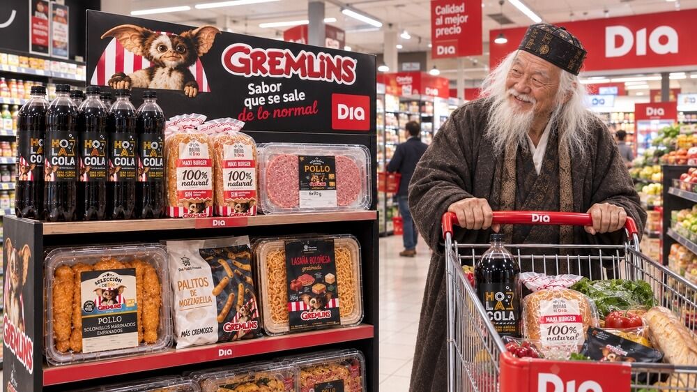 Una representación divertida de los productos de Dia con la presencia del señor Sam