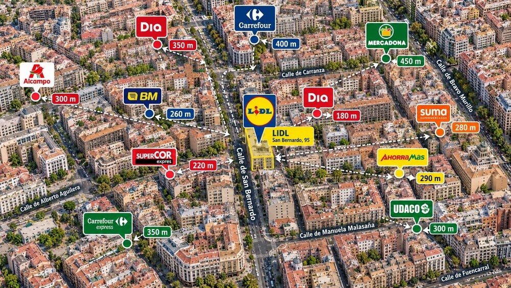 Mapa de Lidl en San Bernardo 95