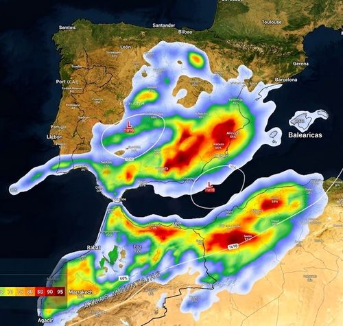 Mapa barométrico de tormentas